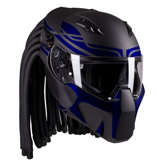 Amazing Black Silver Predator Helmet  for Motor Biker DOT Approved with 3 Lasers Accessoires Hoeden & petten Helmen Motorhelmen 
